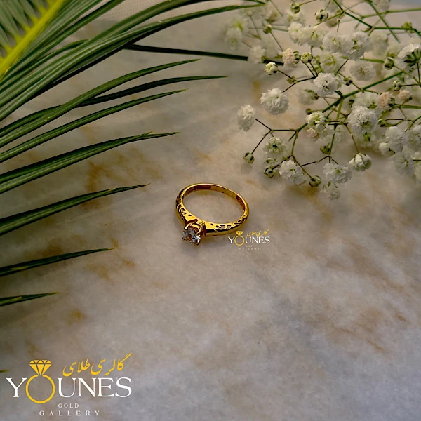 انگشتر تک نگین طلا